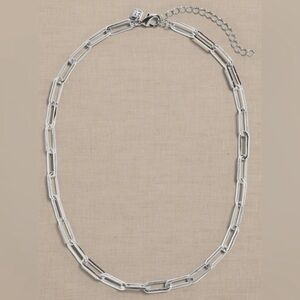 Banana Republic Silver tone Paperclip chain necklace